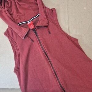 Nike Tech Sportswear Modern Vest Schwarz Women's Medium Red Hooded Full Zip‎